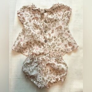 Elegant Baby Organic Woodland Creatures Baby Girl Outfit Size 3-6M